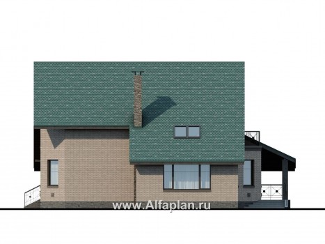 Проекты домов Альфаплан - «Эгоист» - прекрасный дом для жизни за городом - превью фасада №4