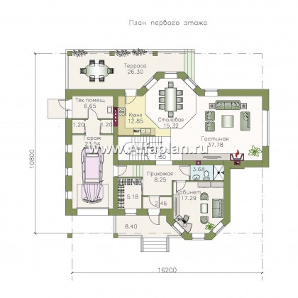 Проекты домов Альфаплан - «Эгоист» - прекрасный дом для жизни за городом - превью плана проекта №1