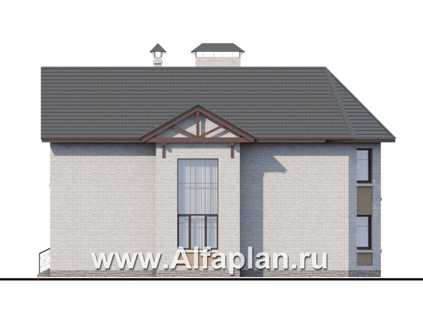 Проекты домов Альфаплан - «Чистые пруды» - компактный дом со вторым светом - изображение фасада №3