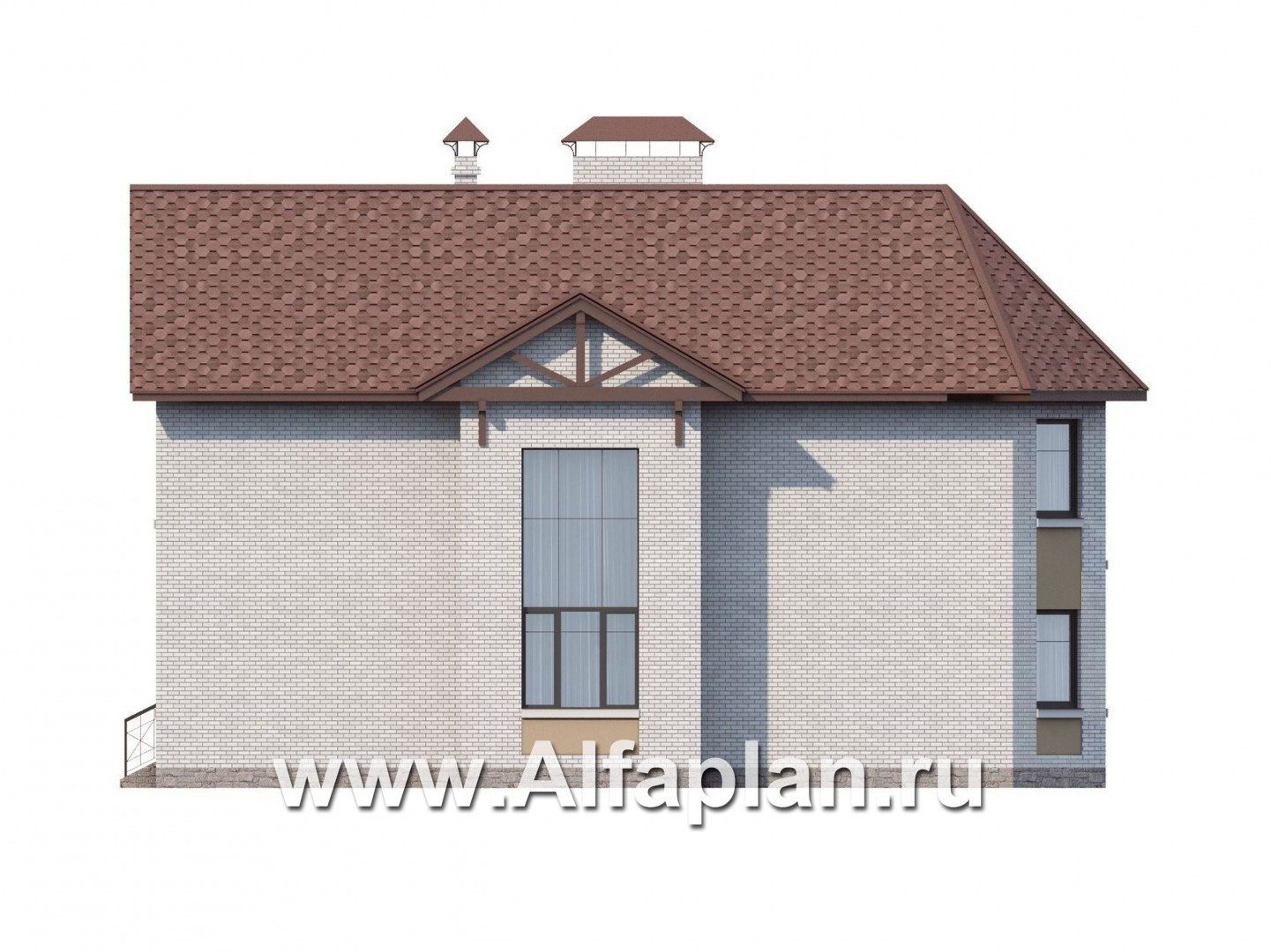 Проекты домов Альфаплан - «Чистые пруды»- компактный дом с гаражом - изображение фасада №3
