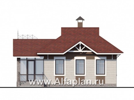 Проекты домов Альфаплан - «Карат» - проект кирпичного дома - превью фасада №1