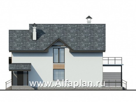 Проекты домов Альфаплан - «Гольфстрим» - дом для очень узкого участка - превью фасада №2
