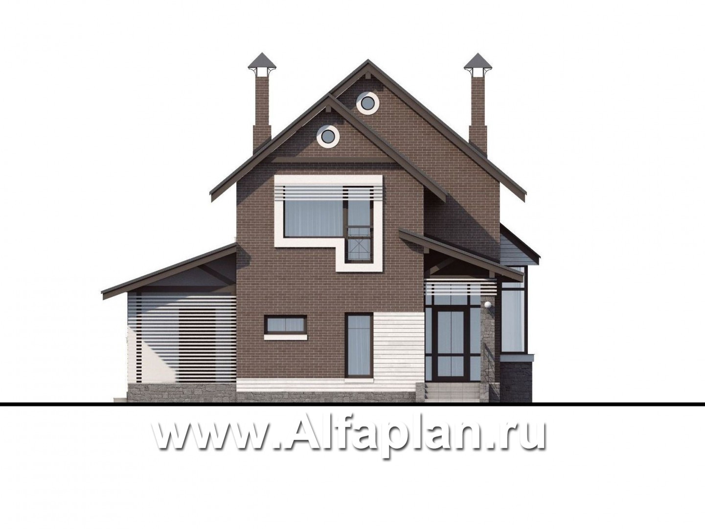 Проекты домов Альфаплан - «Эль-Ниньо» - современный дом с террасами - изображение фасада №1