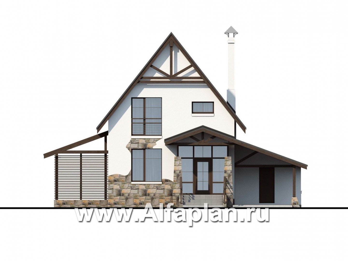 Проекты домов Альфаплан - Компактный коттедж с комфортной планировкой - изображение фасада №1