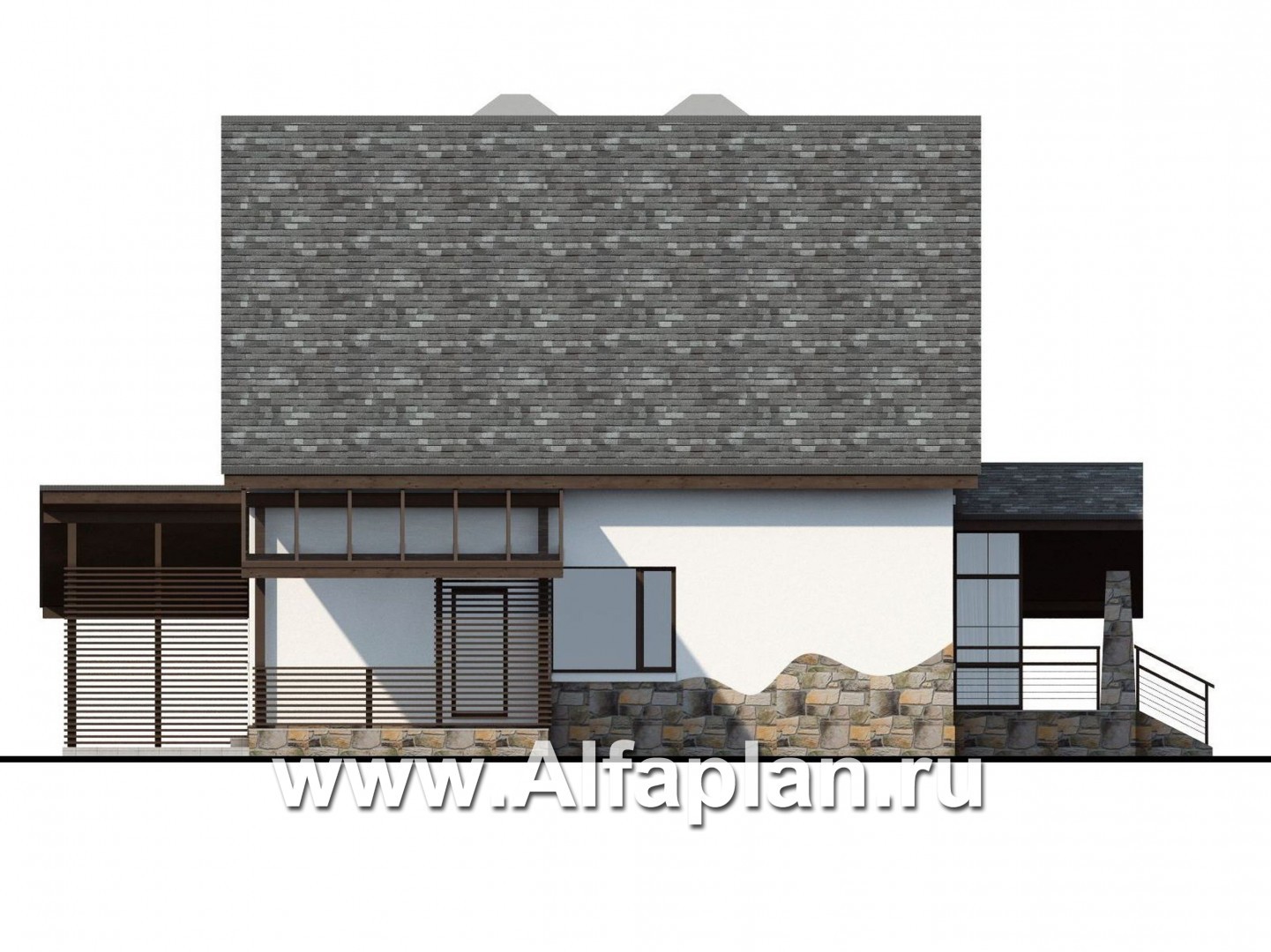 Проекты домов Альфаплан - "Фьорд" - компактный коттедж в скандинавском стиле - изображение фасада №3