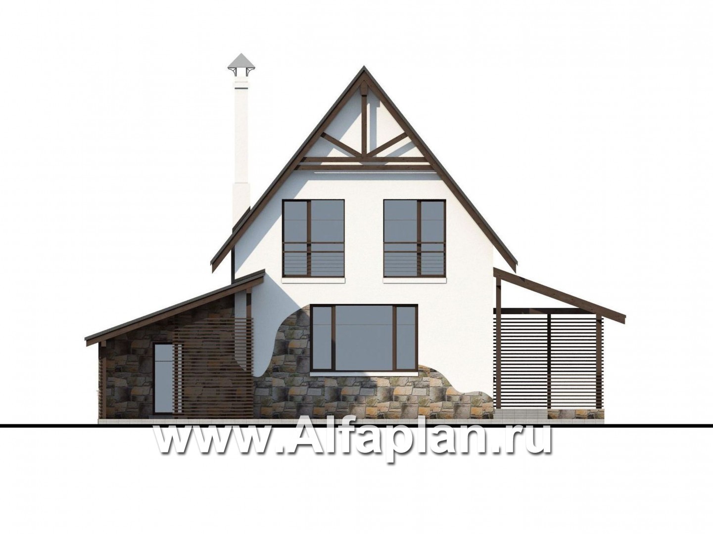 Проекты домов Альфаплан - Компактный коттедж с комфортной планировкой - изображение фасада №4