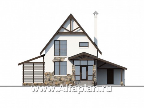 Проекты домов Альфаплан - Компактный коттедж с комфортной планировкой - превью фасада №1