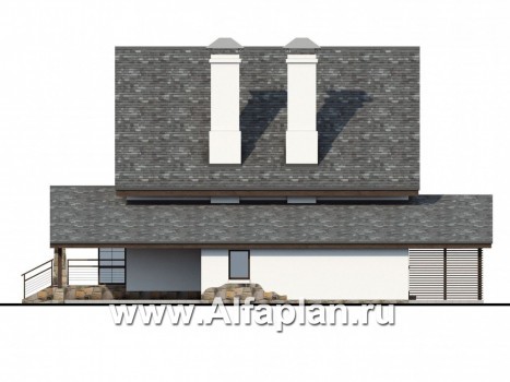 Проекты домов Альфаплан - Компактный коттедж с комфортной планировкой - превью фасада №2