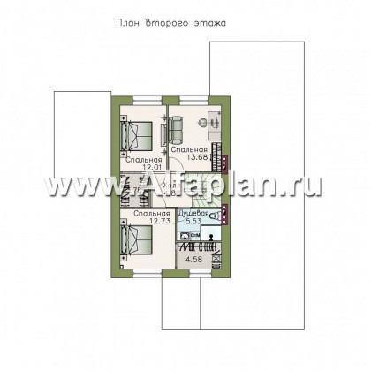 Проекты домов Альфаплан - Компактный коттедж с комфортной планировкой - превью плана проекта №2