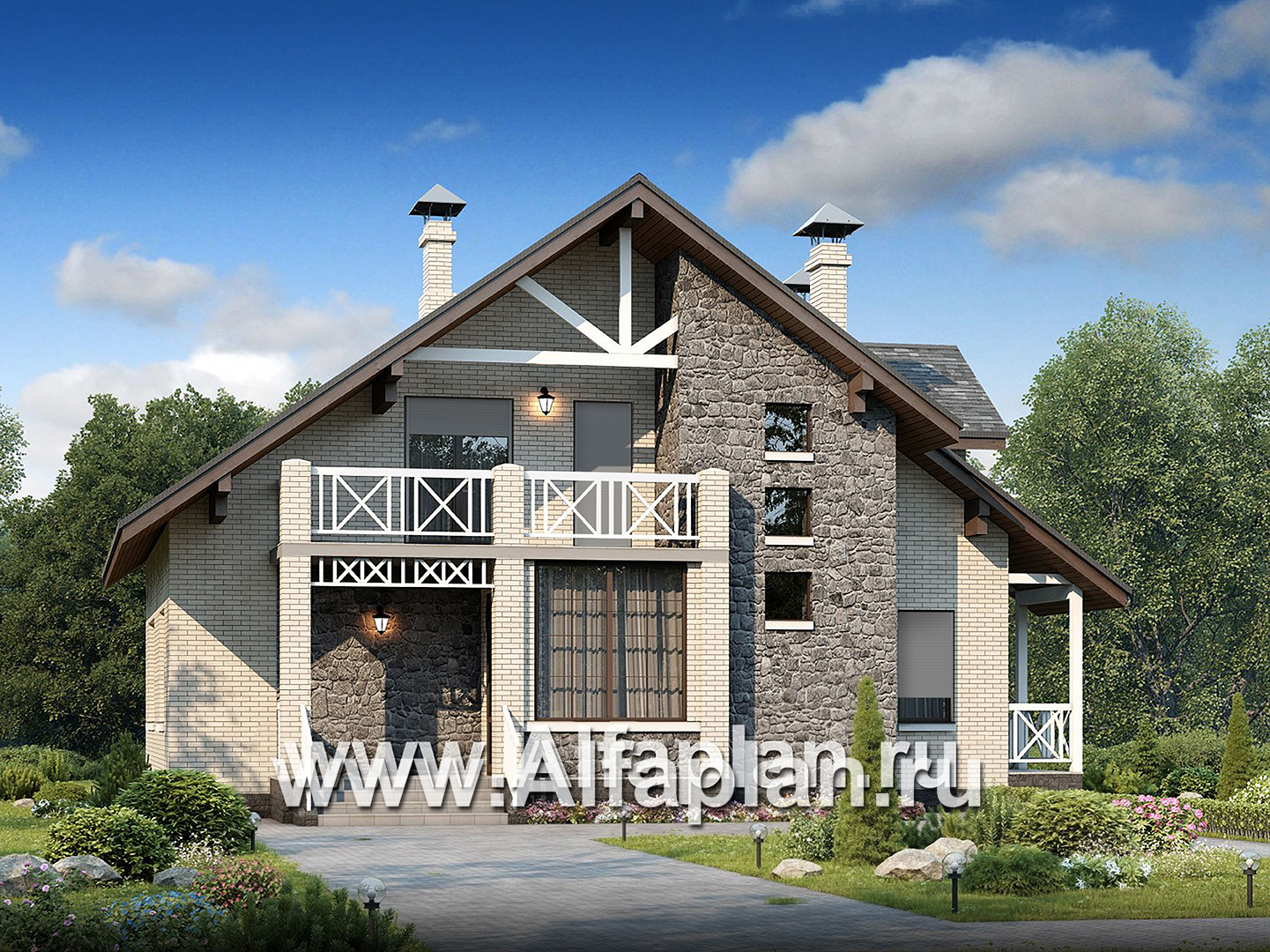 Проекты домов Альфаплан - «Грюневальд»-  рациональный план дома, двускатная крыша - дополнительное изображение №2