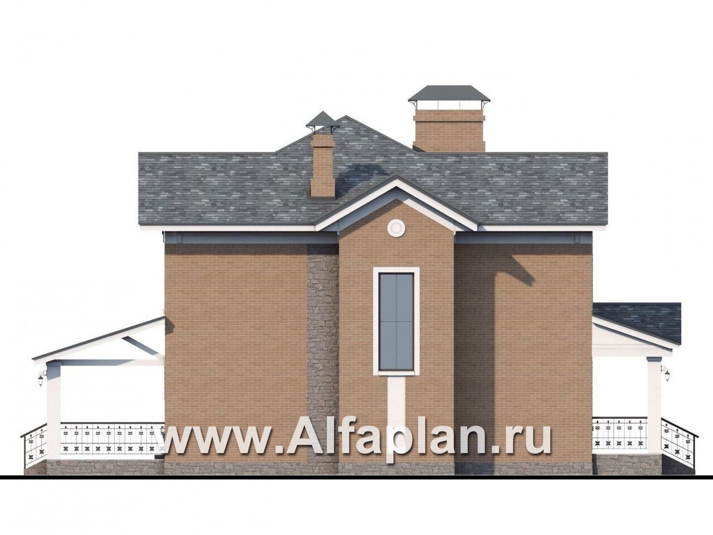 Проекты домов Альфаплан - «Позитив»-дом с компактной и удобной планировкой - изображение фасада №3