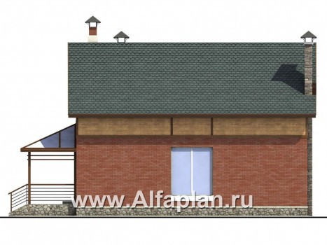 Проекты домов Альфаплан - «Вишневый сад» - проект небольшого дома или дачи - превью фасада №3