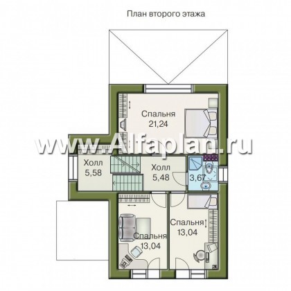 Проекты домов Альфаплан - «Экспрофессо» - проект двухэтажного дома, сауна в цокольном этаже, для узкого участка - превью плана проекта №3