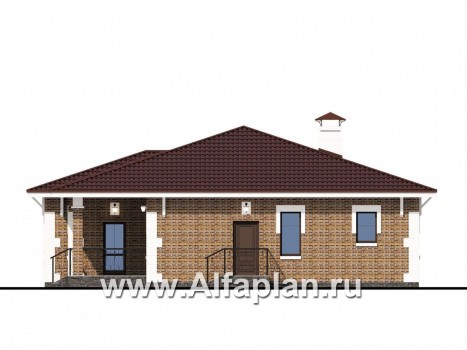 Проекты домов Альфаплан - Дом для отдыха (SPA-комплекс) с бассейном - превью фасада №2