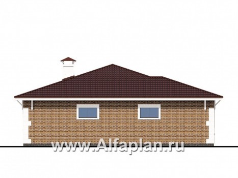 Проекты домов Альфаплан - Дом для отдыха (SPA-комплекс) с бассейном - превью фасада №3