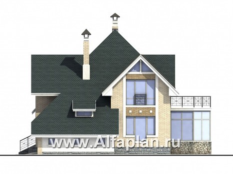 Проекты домов Альфаплан - Загородный дом с компактным планом - превью фасада №2