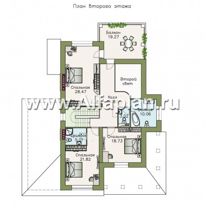 Проекты домов Альфаплан - «Беатрис плюс»- респектабельный коттедж с цокольным этажом - превью плана проекта №3