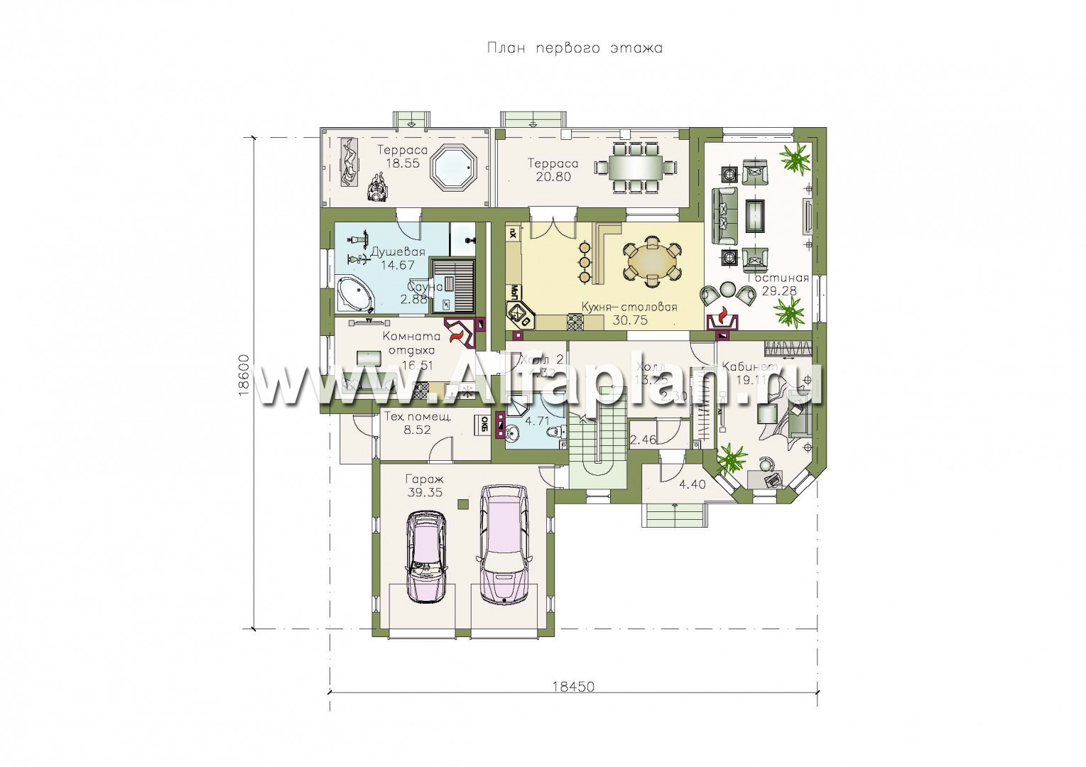 Проекты домов Альфаплан - 137B-S+288B-S - изображение плана проекта №1