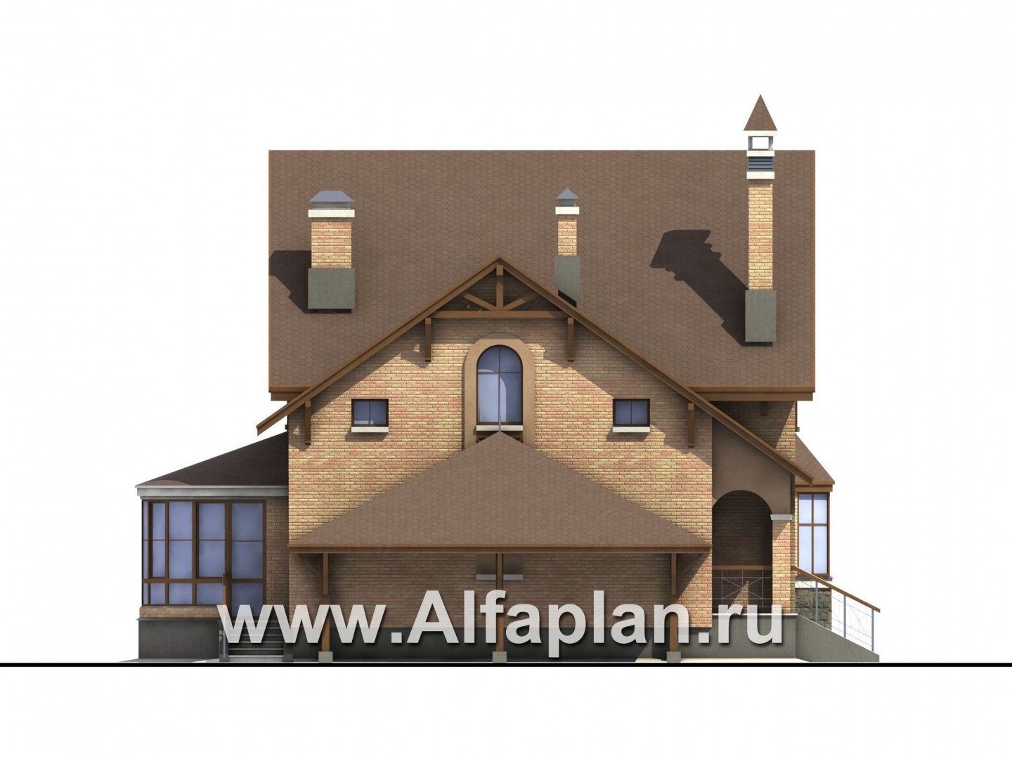 Проекты домов Альфаплан - «Вива Бе» - рациональный дом с навесом для машины - изображение фасада №3