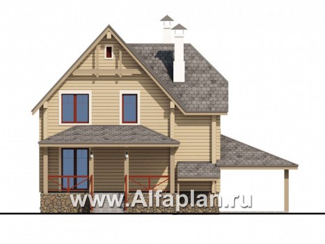 Проекты домов Альфаплан - «АльфаВУД» - превью фасада №4