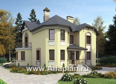 «Амбиент» - проект двухэтажного дома из газобетона, с эркером и с террасой, открытая планировка - превью дополнительного изображения №1