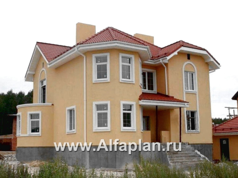 «Амбиент» - проект двухэтажного дома из газобетона, с эркером и с террасой, открытая планировка - превью дополнительного изображения №2