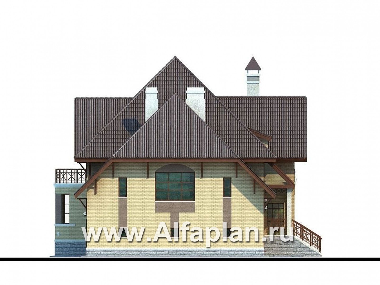 Проекты домов Альфаплан - «Суперстилиса» - удобный дом с рациональной планировкой - изображение фасада №3