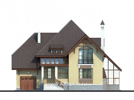 Проекты домов Альфаплан - «Суперстилиса» - удобный дом с рациональной планировкой - превью фасада №1