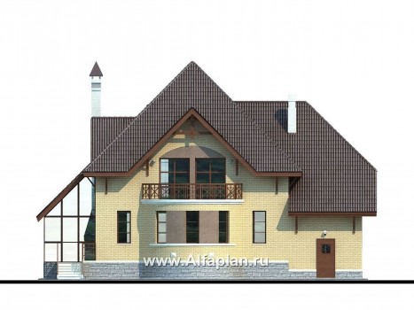 Проекты домов Альфаплан - «Суперстилиса» - удобный дом с рациональной планировкой - превью фасада №4