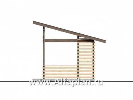 Проект современной беседки, летняя кухня - превью фасада дома