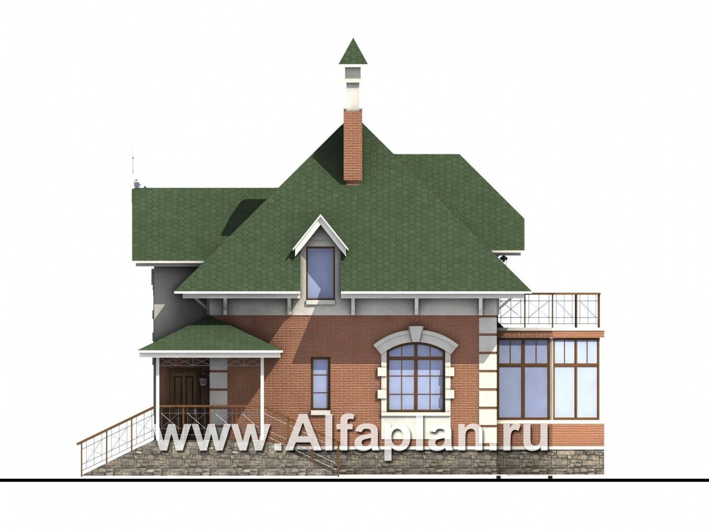 Проекты домов Альфаплан - «Шале Малек» - компактный загородный дом для небольшого участка - изображение фасада №2
