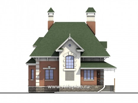 Проекты домов Альфаплан - «Шале Малек» - компактный загородный дом для небольшого участка - превью фасада №1