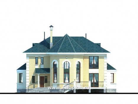 Проекты домов Альфаплан - «Белта» - респектабельный двухэтажный особняк - превью фасада №4