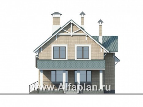 Проекты домов Альфаплан - «Белая ночь» - дом для большой семьи (4 спальни) - превью фасада №4