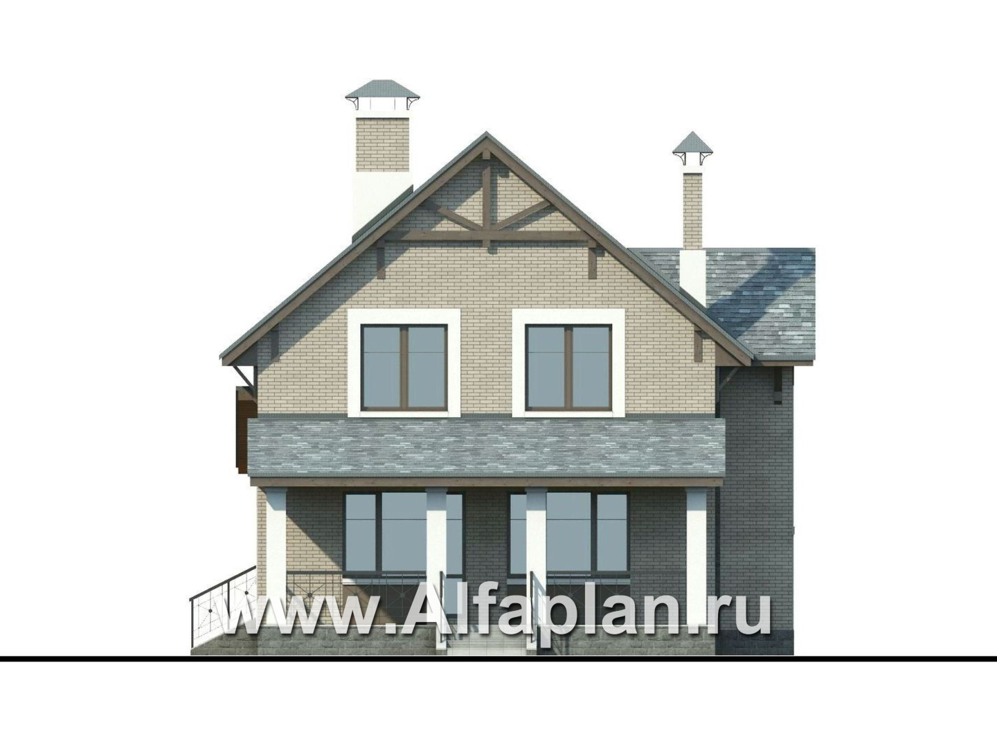 Проекты домов Альфаплан - «Белая ночь»- дом с компактным и комфортным планом - изображение фасада №4