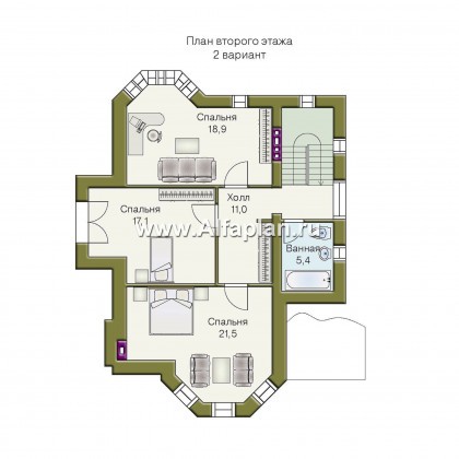 Проекты домов Альфаплан - «Фортуна» - экономичный и компактный загородный дом - превью плана проекта №3