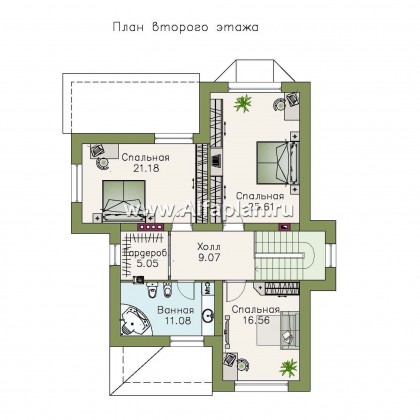 Проекты домов Альфаплан - «Белоостров»-  коттедж с удобной планировкой - превью плана проекта №2