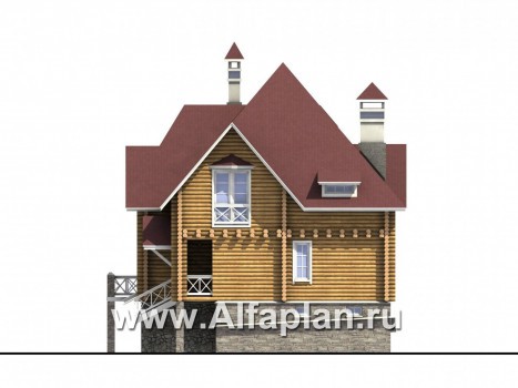 Проекты домов Альфаплан - «Транк Хаус» - деревянный дом с террасой - превью фасада №4