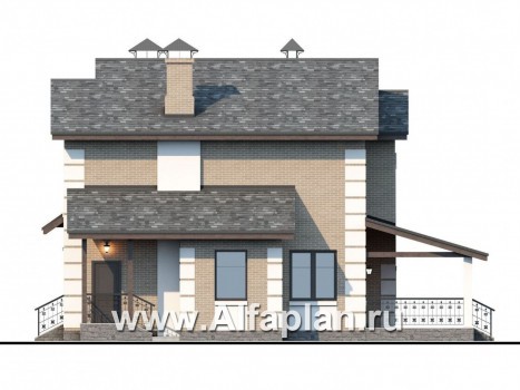 Проекты домов Альфаплан - «Verum»- компактный коттедж с удобным планом - превью фасада №2