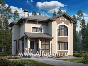 Проекты домов Альфаплан - «Северная корона» - проект дома из газобетона в стиле модерн - превью основного изображения