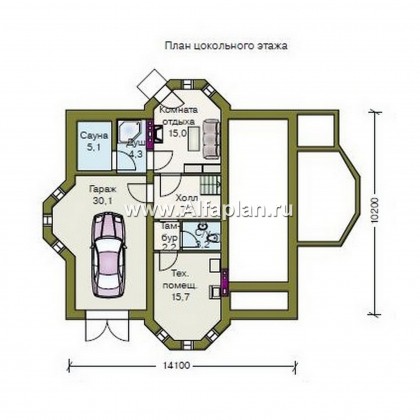 Проекты домов Альфаплан - «Крестный Пачино»  - фешенебельный загородный дом - превью плана проекта №1