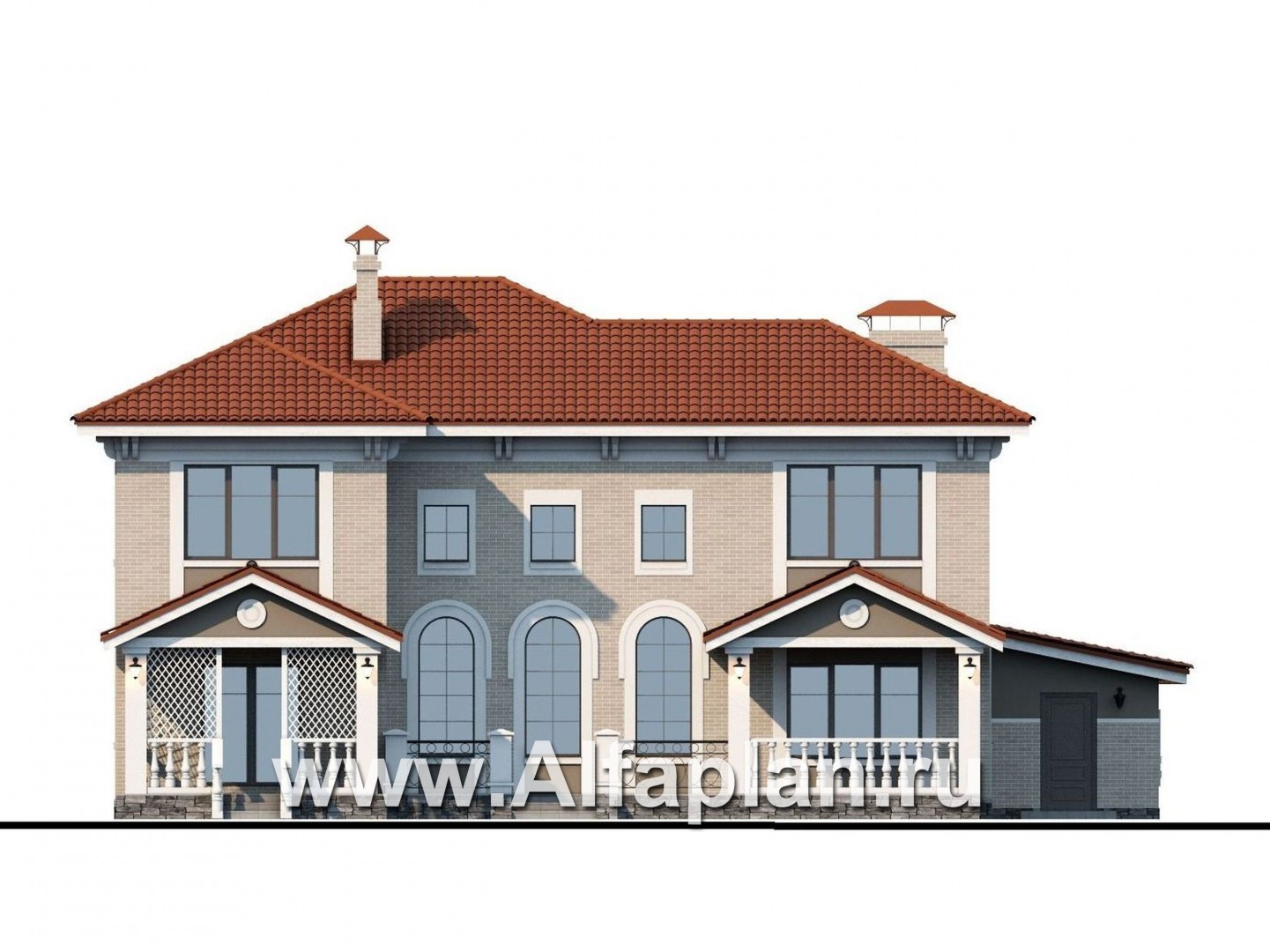 Проекты домов Альфаплан - «Палането» - особняк на самый взыскательный вкус - изображение фасада №4