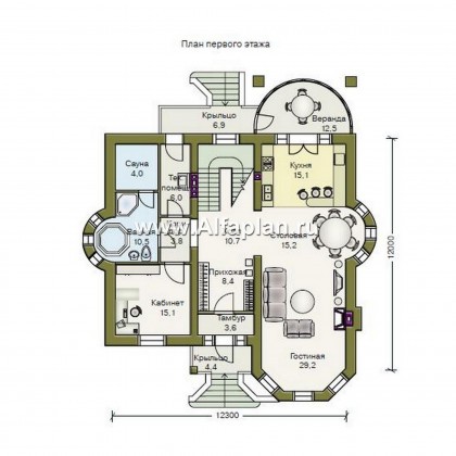 Проекты домов Альфаплан - «Консул» - изящный дом для солидных людей - превью плана проекта №1