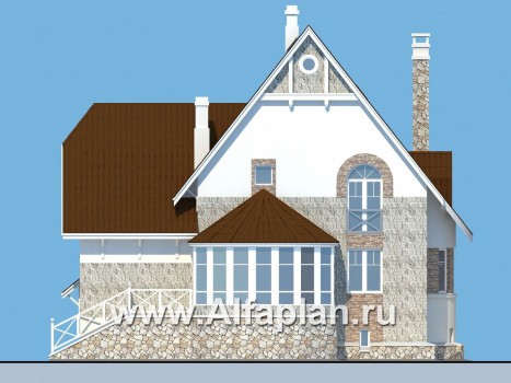 Проекты домов Альфаплан - «Квентин Дорвард» - коттедж с романтическим характером - превью фасада №4
