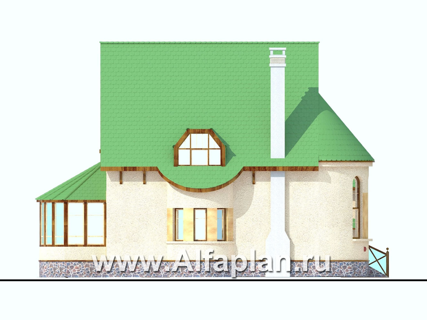 Проекты домов Альфаплан - «5-ая глава» - современный ом в стиле замка для романтиков - изображение фасада №3