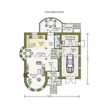 Проекты домов Альфаплан - «5-ая глава» - современный ом в стиле замка для романтиков - превью плана проекта №2