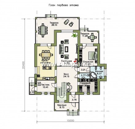 Проекты домов Альфаплан - «Демидов» - респектабельный особняк, в котором есть ВСЕ.... - превью плана проекта №1