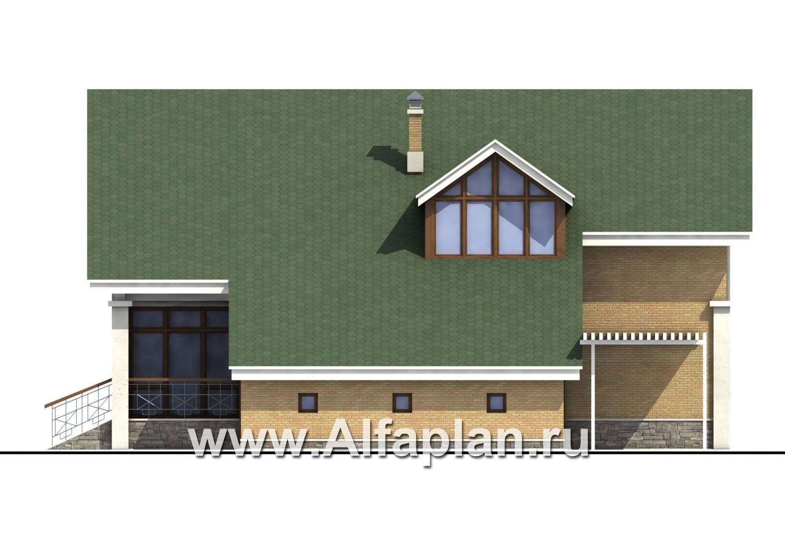 Проекты домов Альфаплан - «Мистер-Твистер» - дом с двумя жилыми комнатами на 1 эт - изображение фасада №2