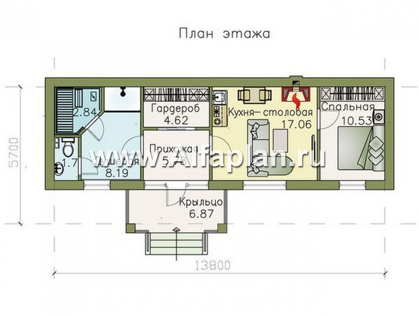 Проекты домов Альфаплан - Сауна  и гостевой дом - план проекта №1