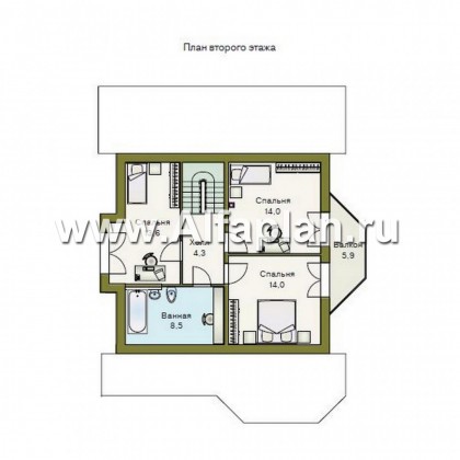 Проекты домов Альфаплан - «Стиль»  - экономичный коттедж с подвалом - превью плана проекта №3